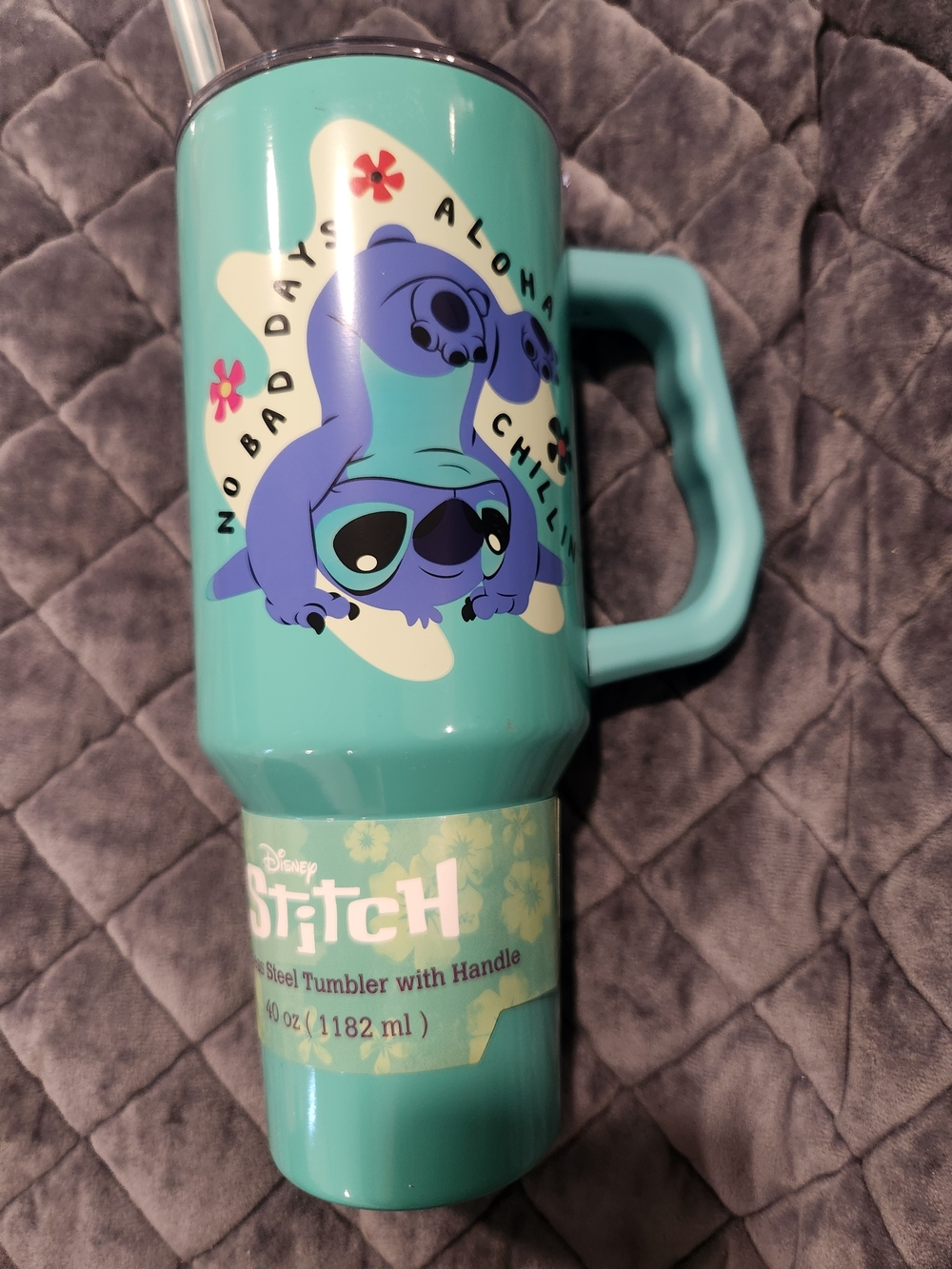 Disney Stitch Turquoise Stainless Steel Tumbler with Handle